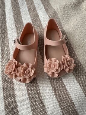 Mini Melissa Blush Pink Floral Mary Jane Shoes